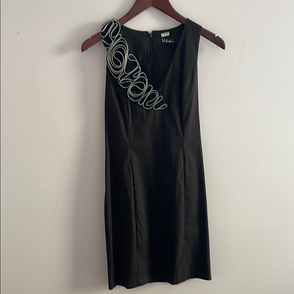 Elegant Black Dress with Unique Detailing